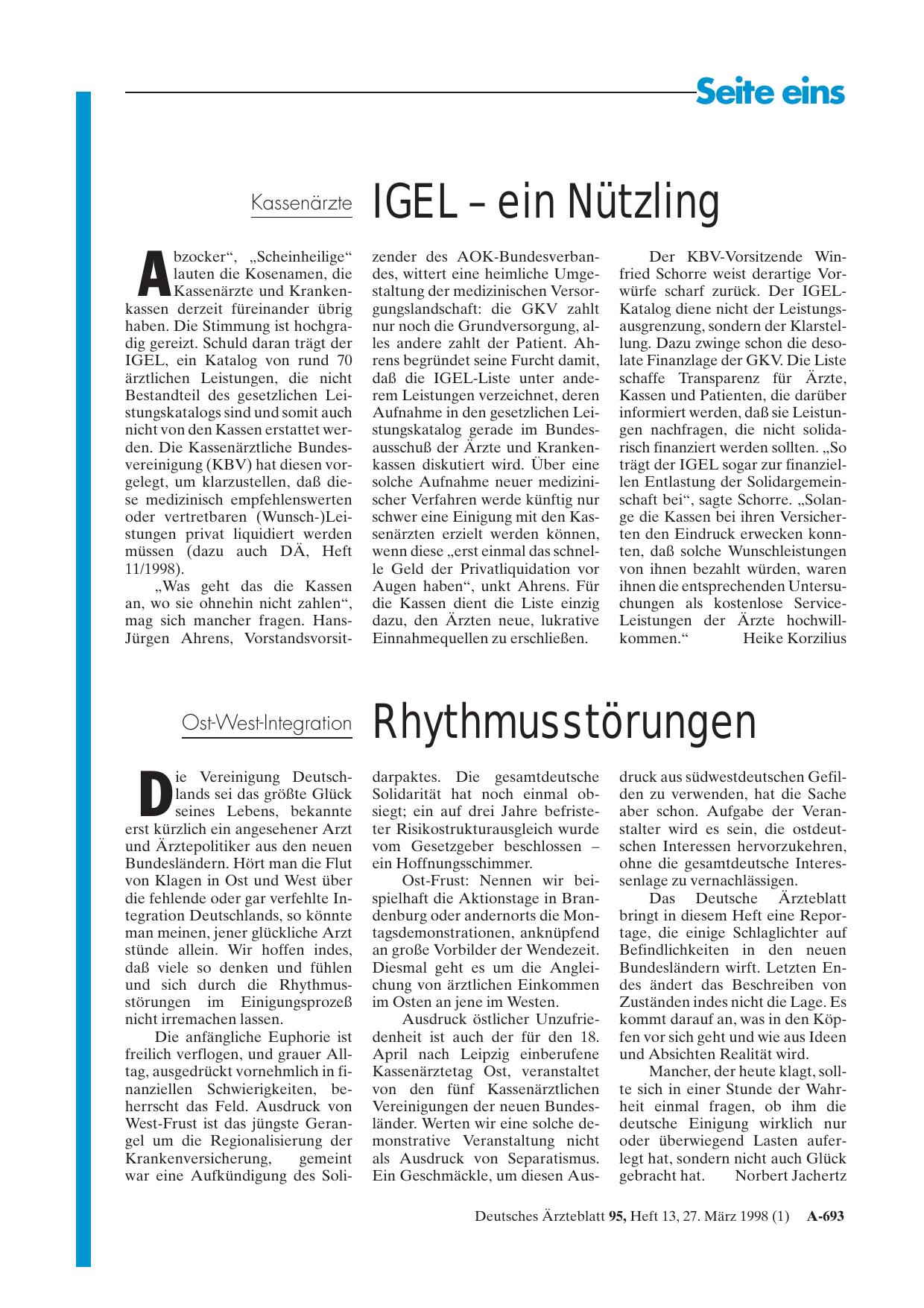 Vorschauseite 1: Ost-West-Integration: Rhythmusstörungen
