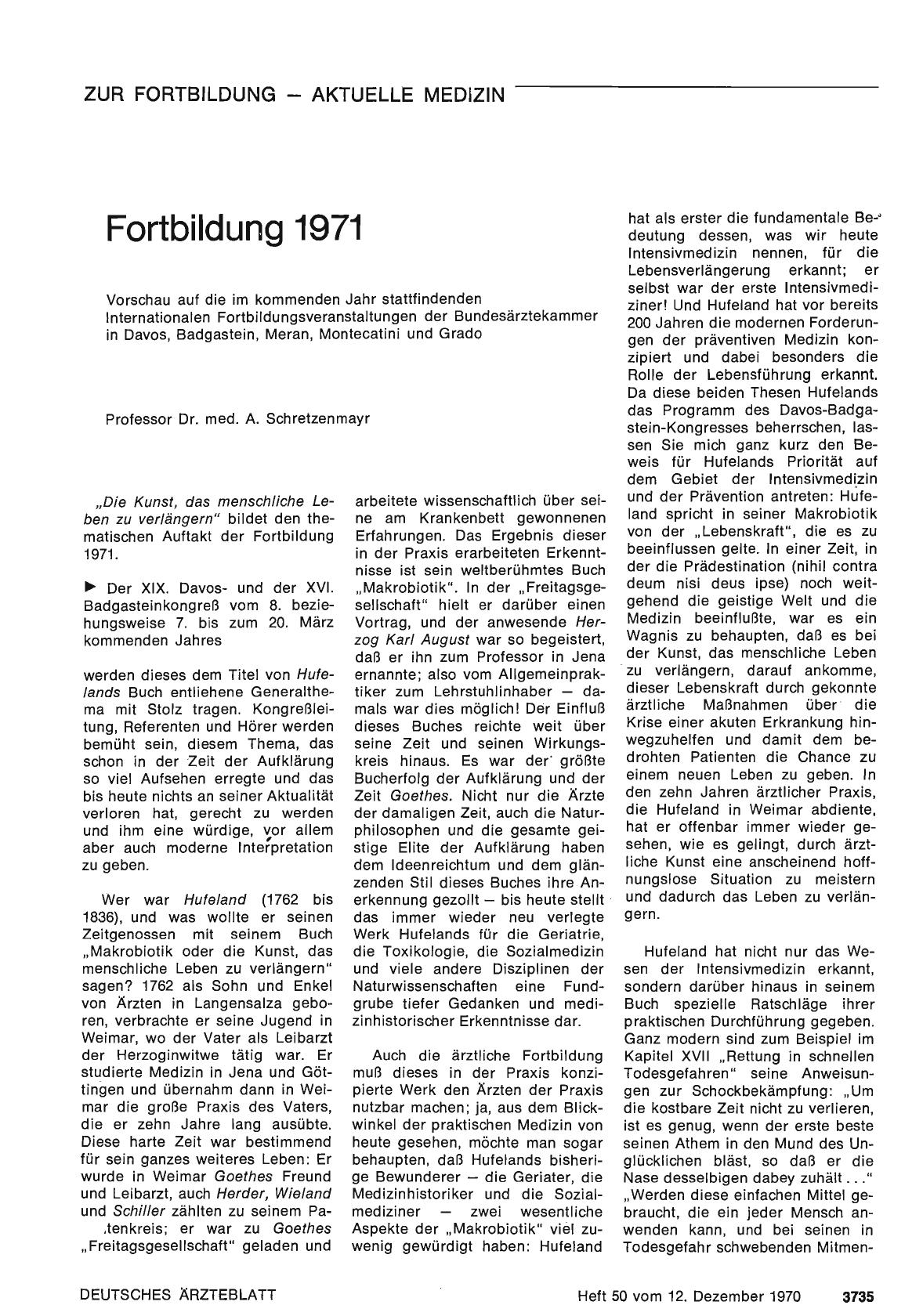 Vorschauseite 1: Fortbildung 1971
