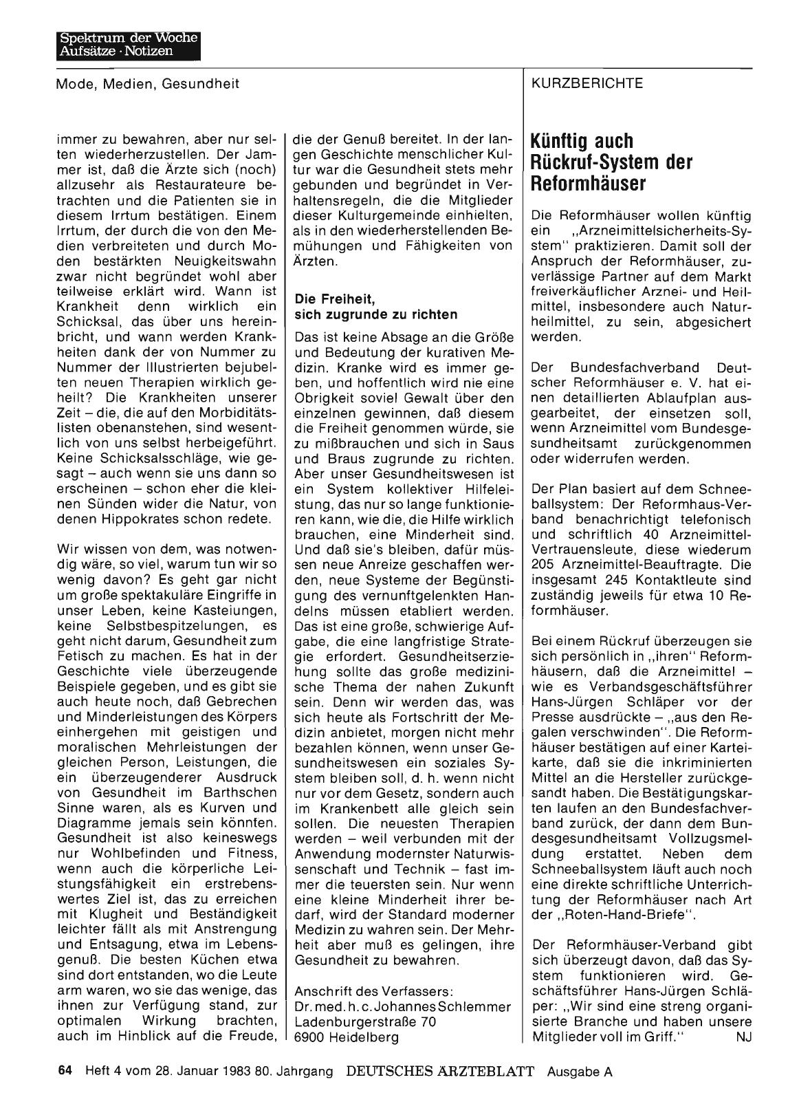 Vorschauseite 1: Künftig auch Rückruf-System der Reformhäuser