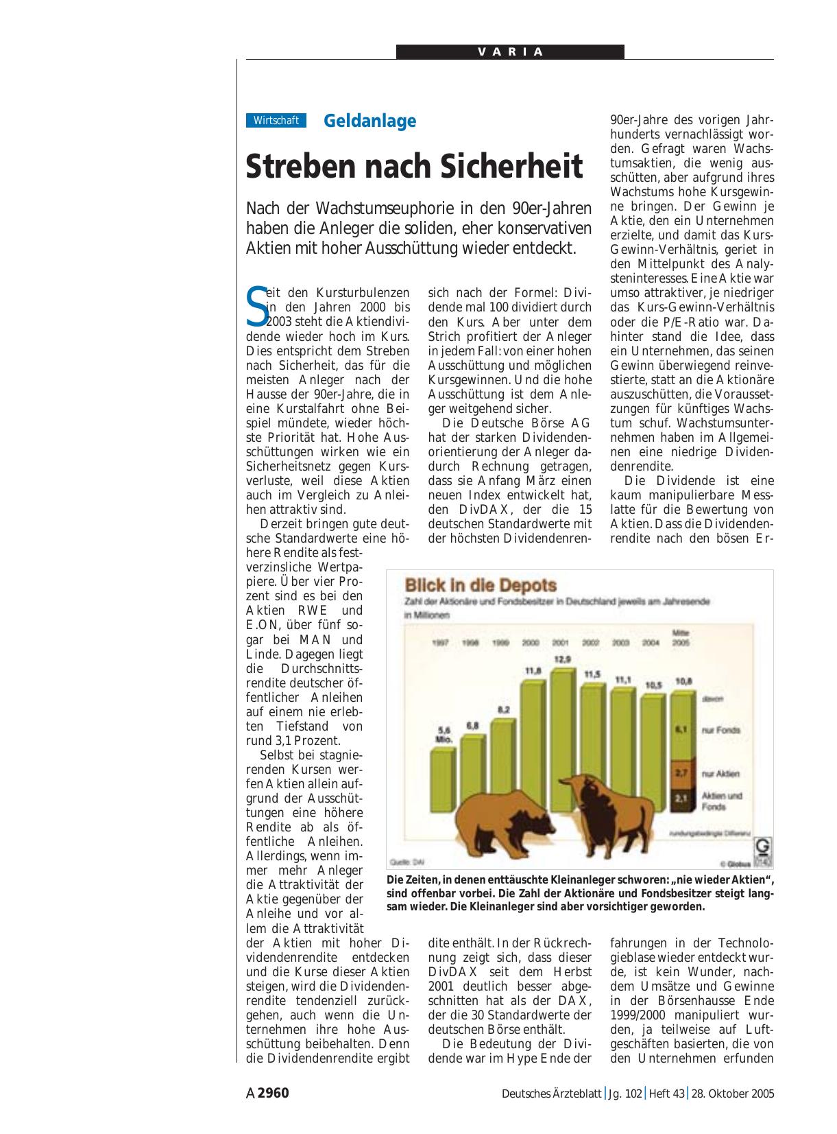 Vorschauseite 1: Geldanlage: Streben nach Sicherheit