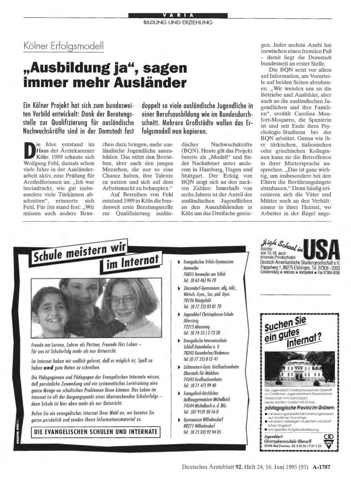 Vorschauseite 1: Kölner Erfolgsmodell: „Ausbildung ja“, sagen immer mehr Ausländer
