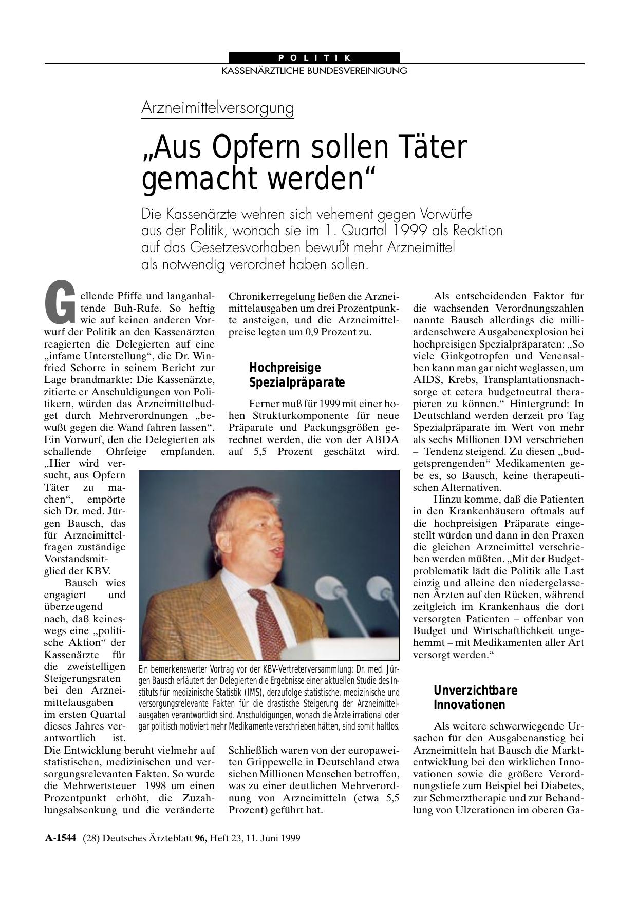 Vorschauseite 1: Arzneimittelversorgung: „Aus Opfern sollen Täter gemacht werden“