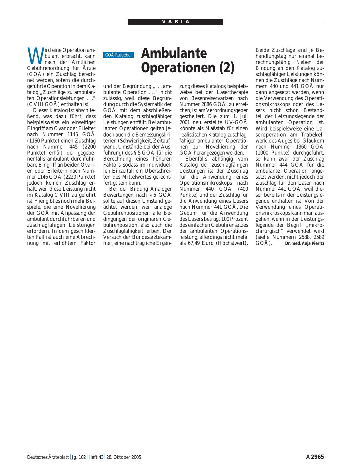 Vorschauseite 1: Ambulante Operationen (2)