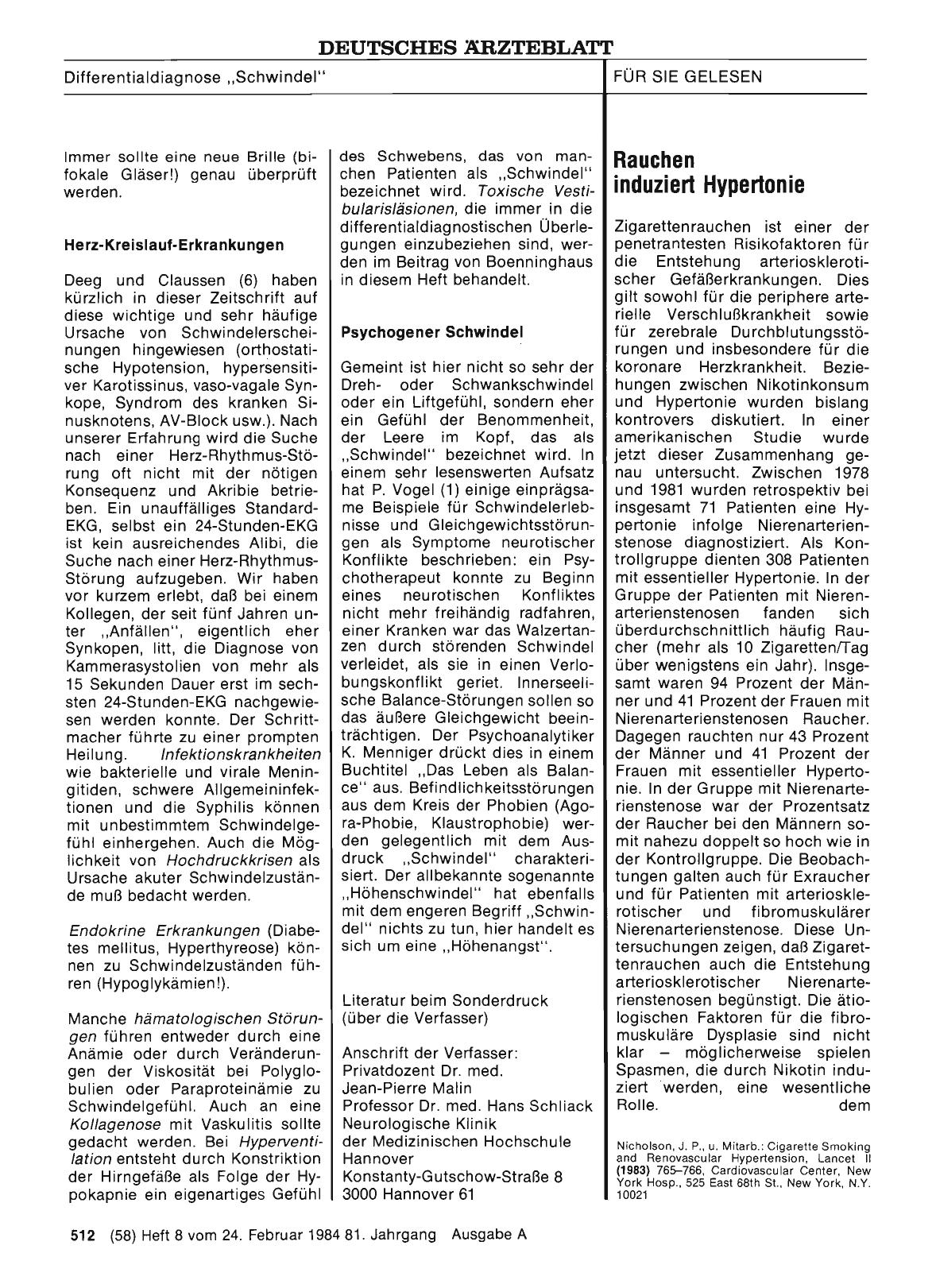 Vorschauseite 1: Rauchen induziert Hypertonie