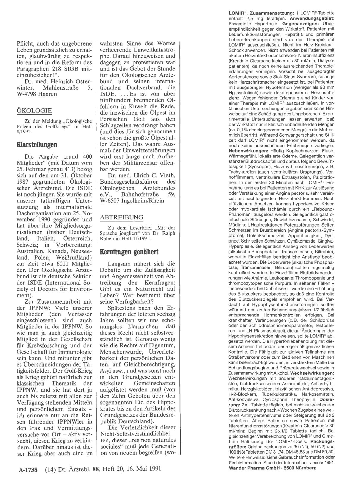 Vorschauseite 1: ABTREIBUNG: Kernfragen genähert