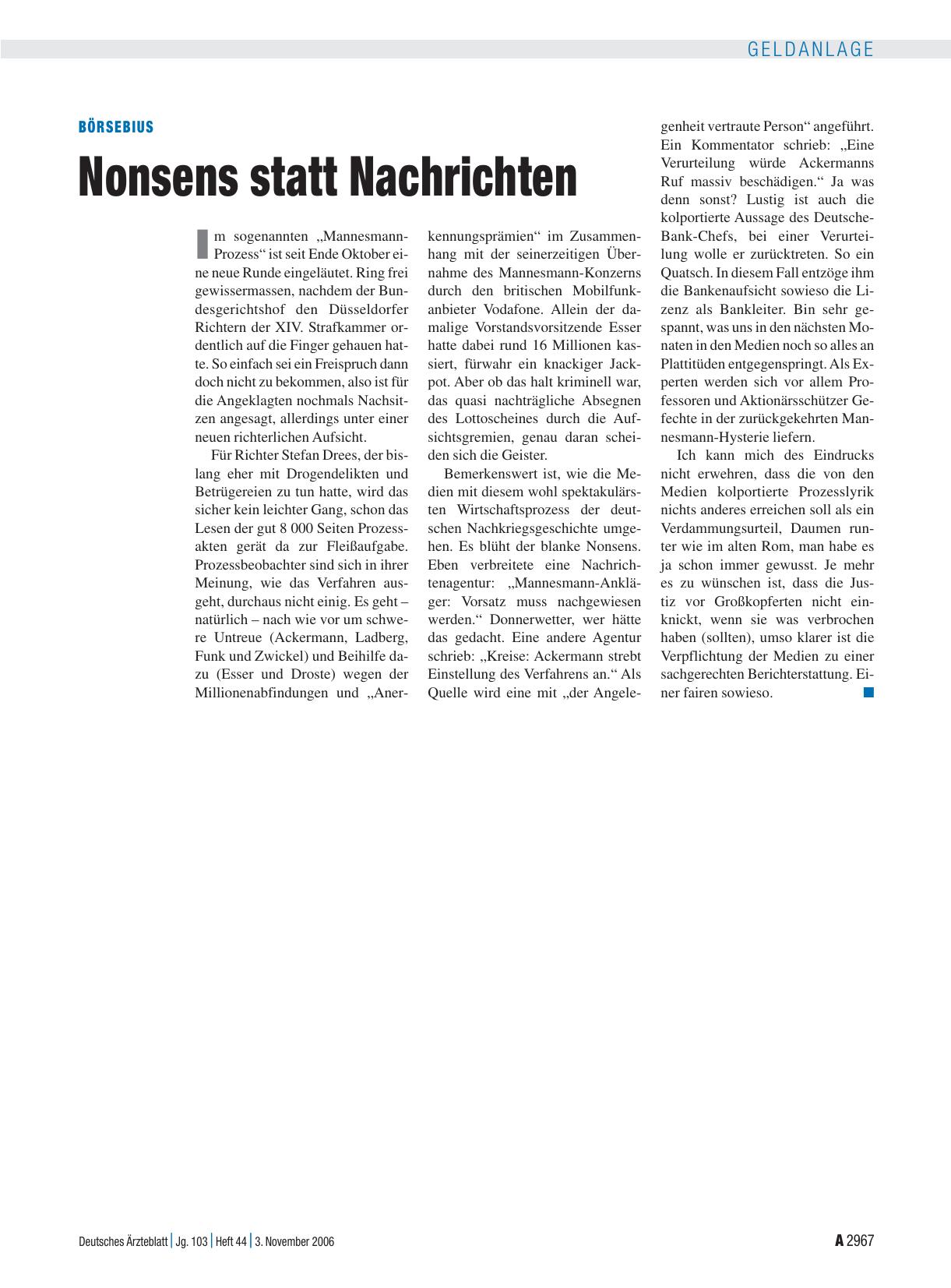 Vorschauseite 1: Nonsens statt Nachrichten