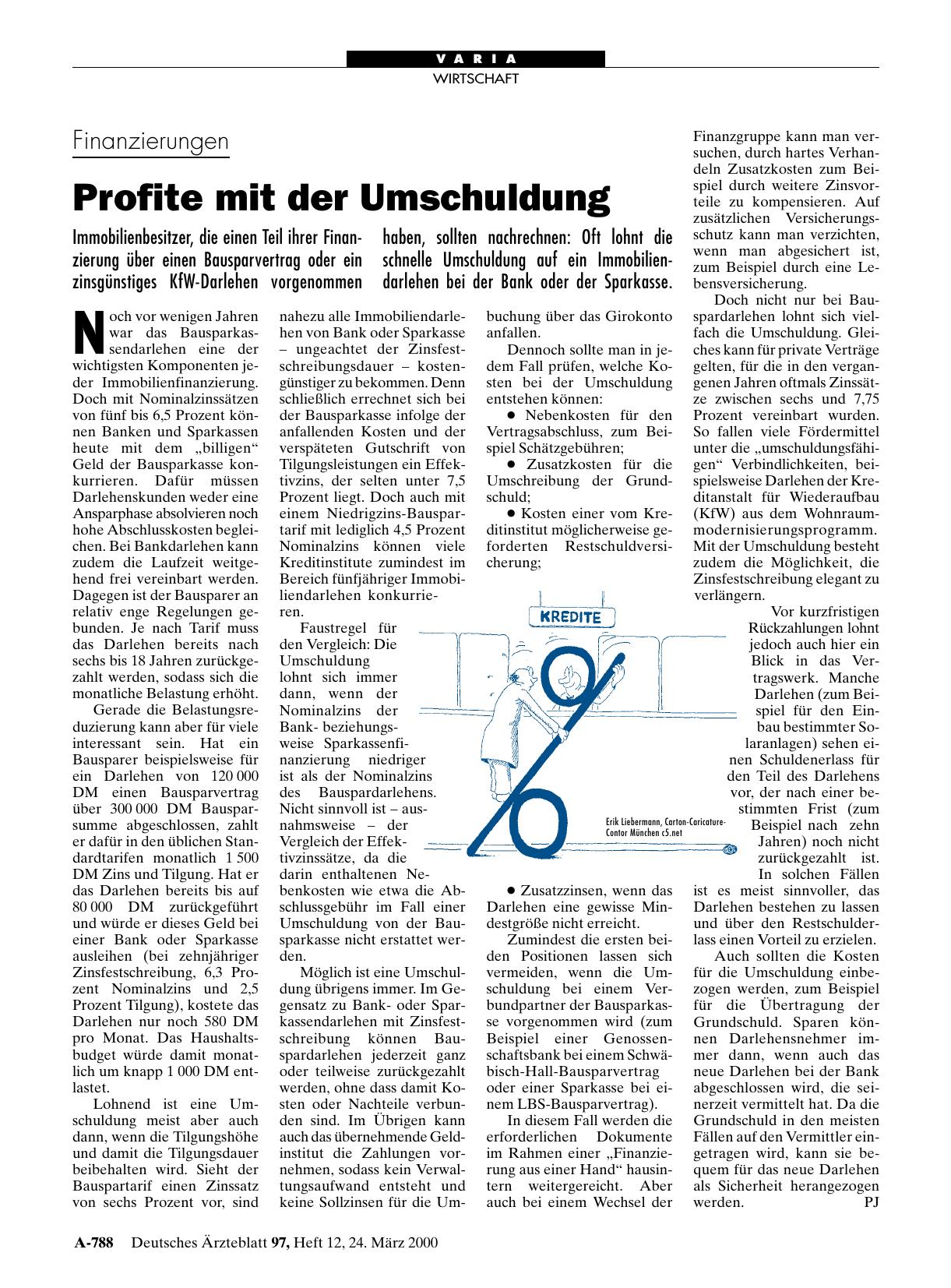 Vorschauseite 1: Finanzierungen: Profite mit der Umschuldung