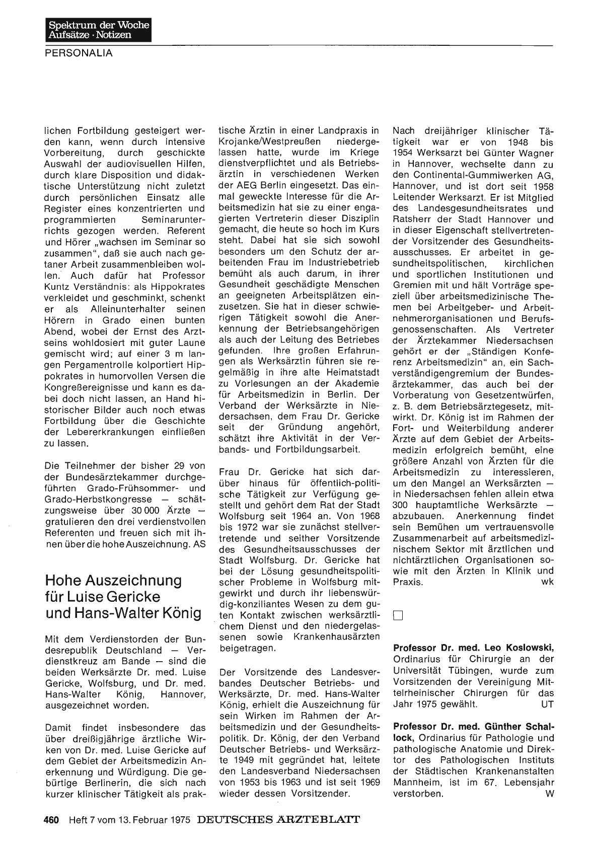 Vorschauseite 1: Professor Dr. med. Günther Schallock