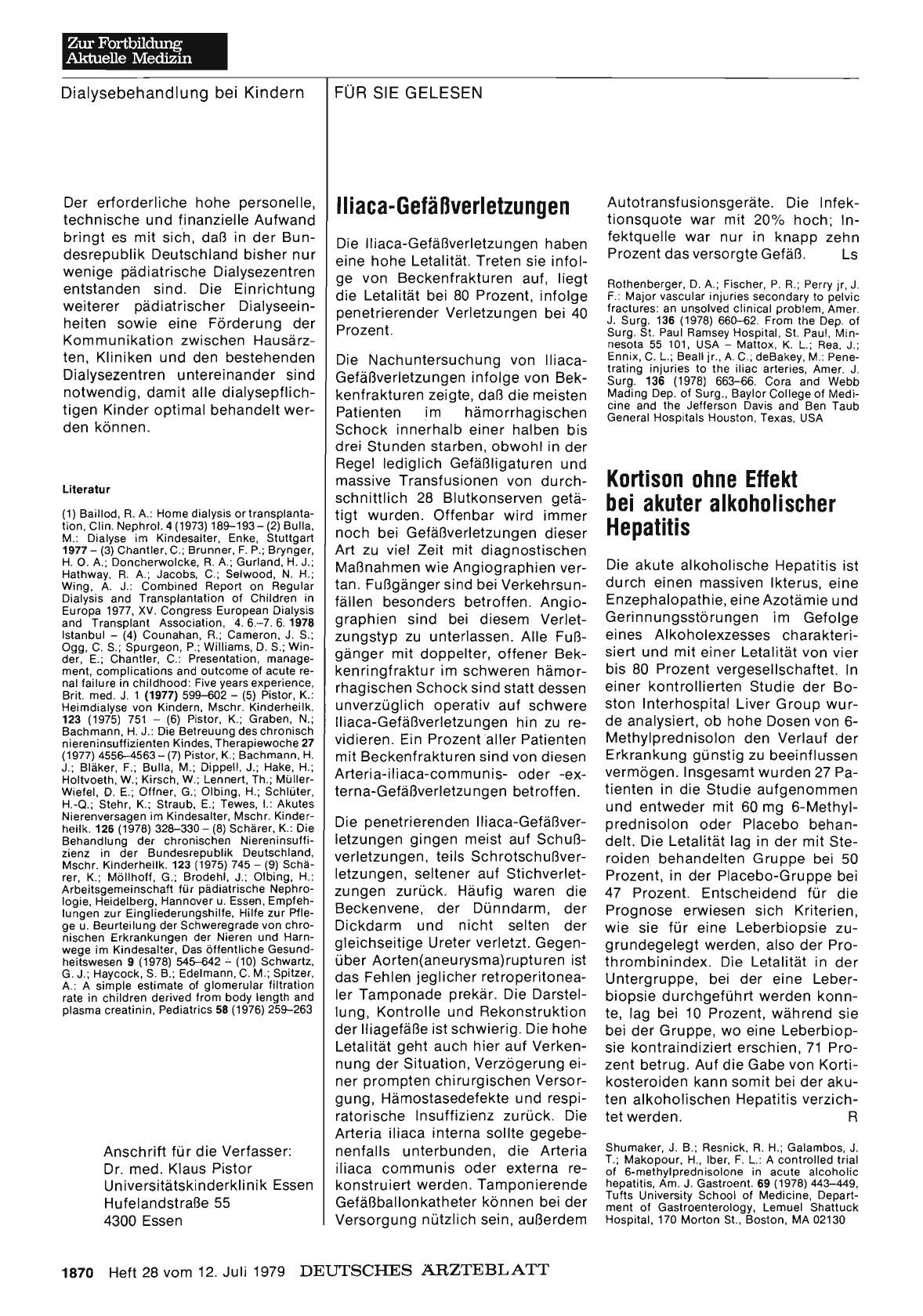 Vorschauseite 1: Kortison ohne Effekt bei akuter alkoholischer Hepatitis