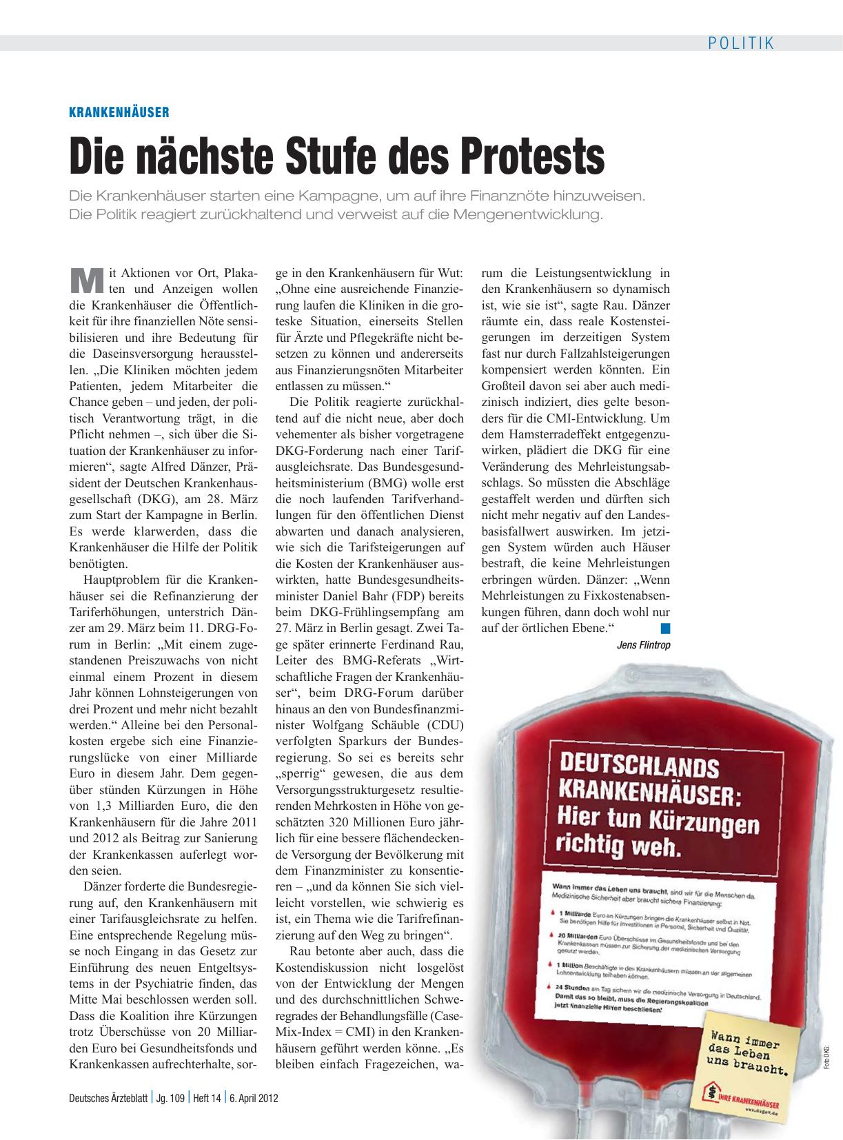 Vorschauseite 1: Krankenhäuser: Die nächste Stufe des Protests