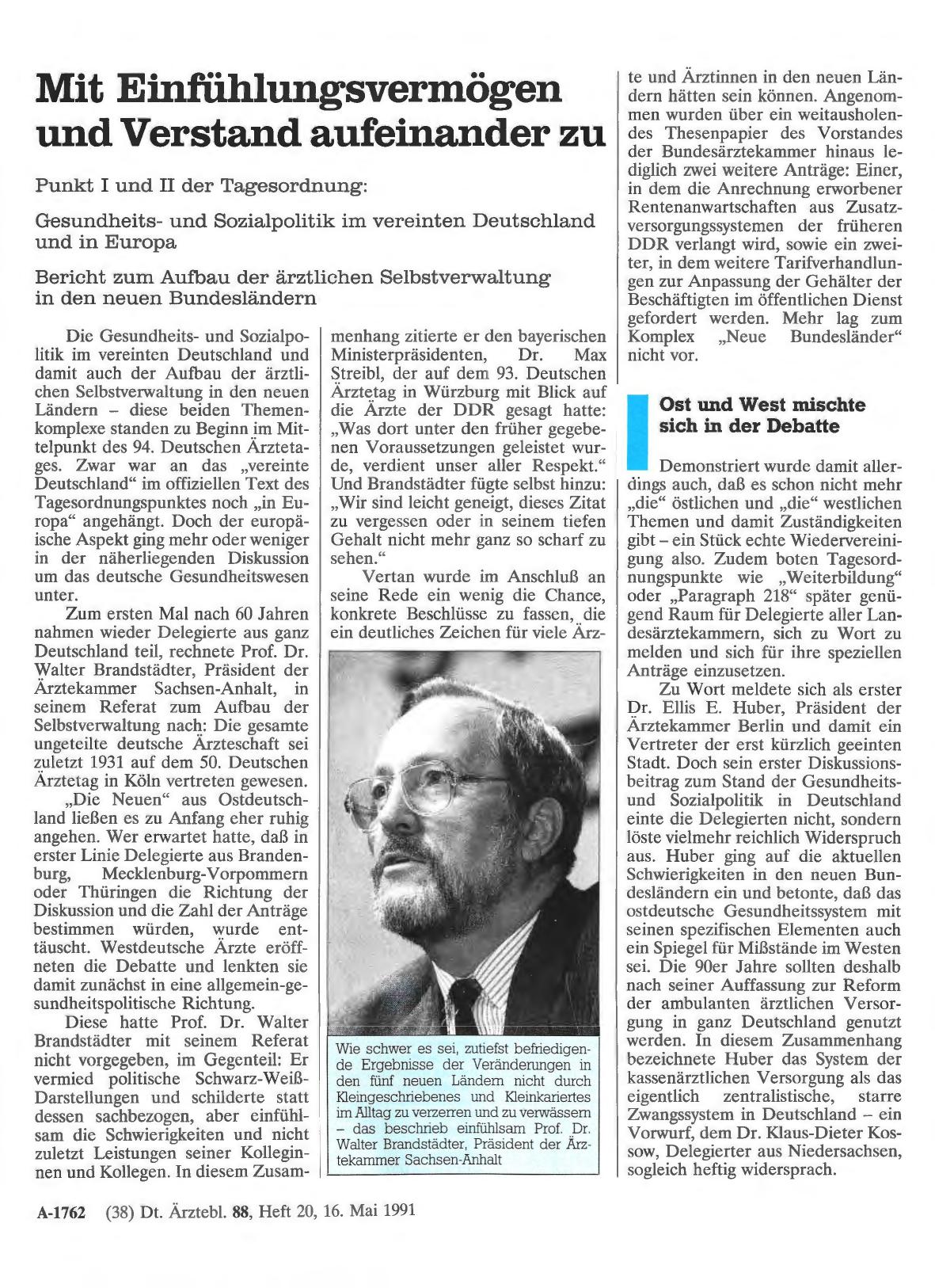 Vorschauseite 1: Mit Einfühlungsvermögen und Verstand aufeinander zu: Punkt I und II der Tagesordnung