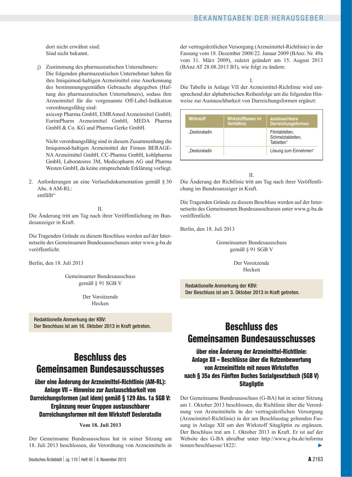 Vorschauseite 1: Beschluss des Gemeinsamen Bundesausschusses über eine Änderung der Arzneimittel-Richtlinie: Anlage XII – Beschlüsse über die Nutzenbewertung von Arzneimitteln mit neuen Wirkstoffe…