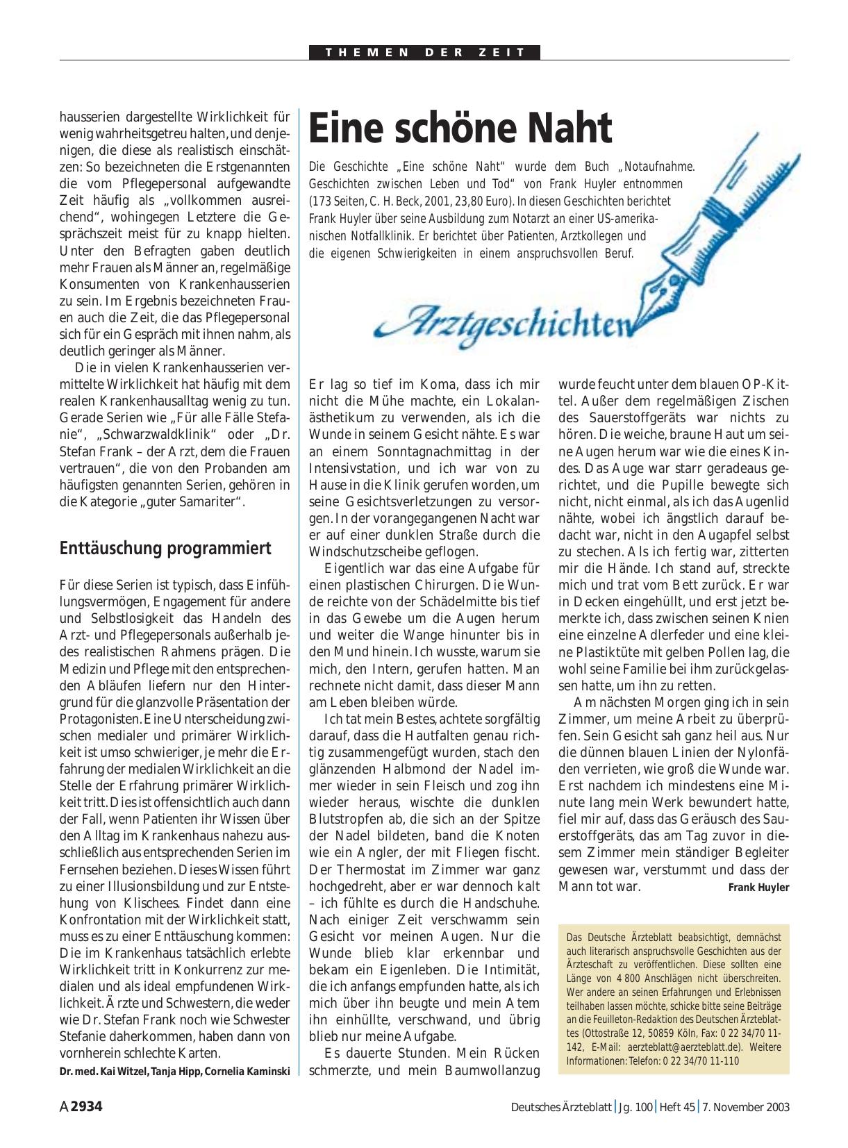 Vorschauseite 1: Arztgeschichten: Eine schöne Naht