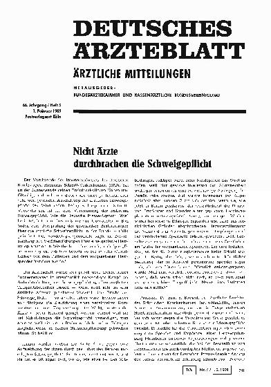 Vorschauseite 1: Nicht Ärzte durchbrachen die Schweigepflicht