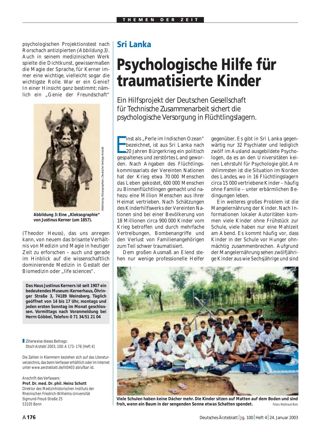 Vorschauseite 1: Sri Lanka: Psychologische Hilfe für traumatisierte Kinder