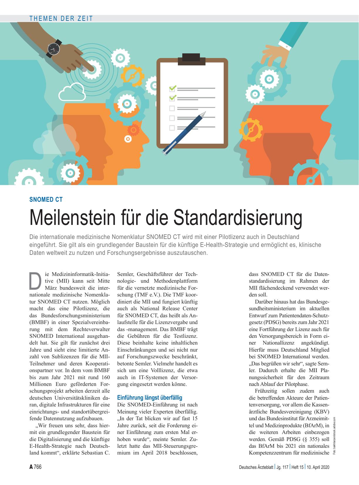 Vorschauseite 1: SNOMED CT: Meilenstein für die Standardisierung