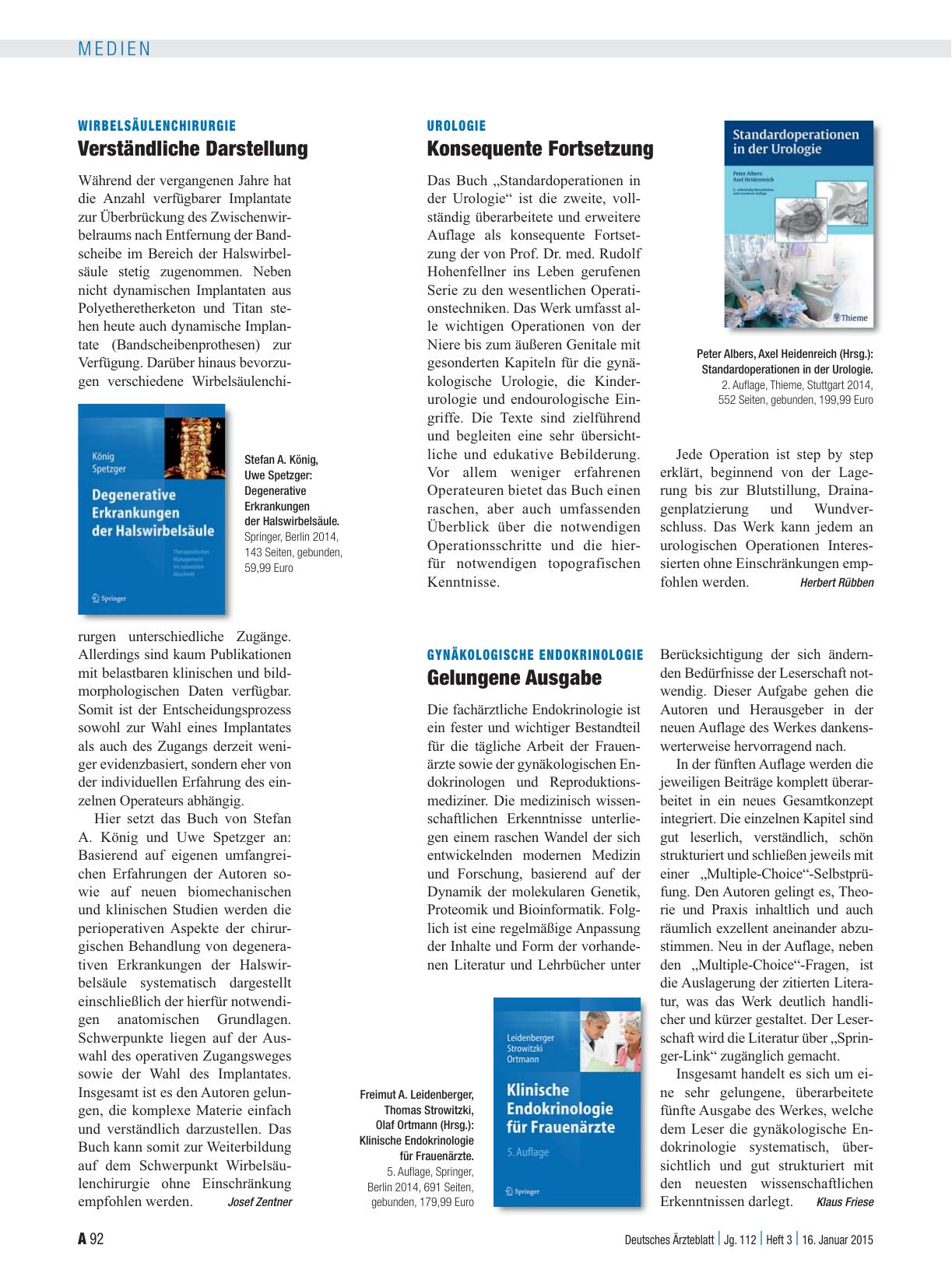 Vorschauseite 1: Gynäkologische Endokrinologie: Gelungene Ausgabe