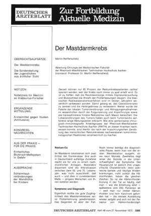 Vorschauseite 1: Der Mastdarmkrebs