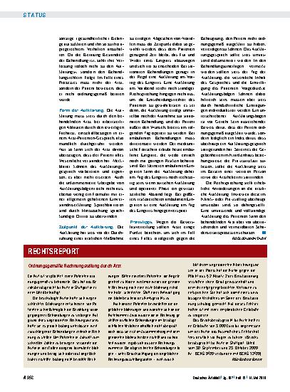 Vorschauseite 1: Ordnungsgemäße Rechnungstellung durch Arzt