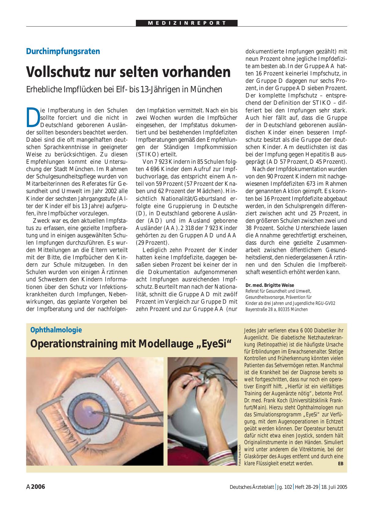 Vorschauseite 1: Ophthalmologie: Operationstraining mit Modellauge „EyeSi“