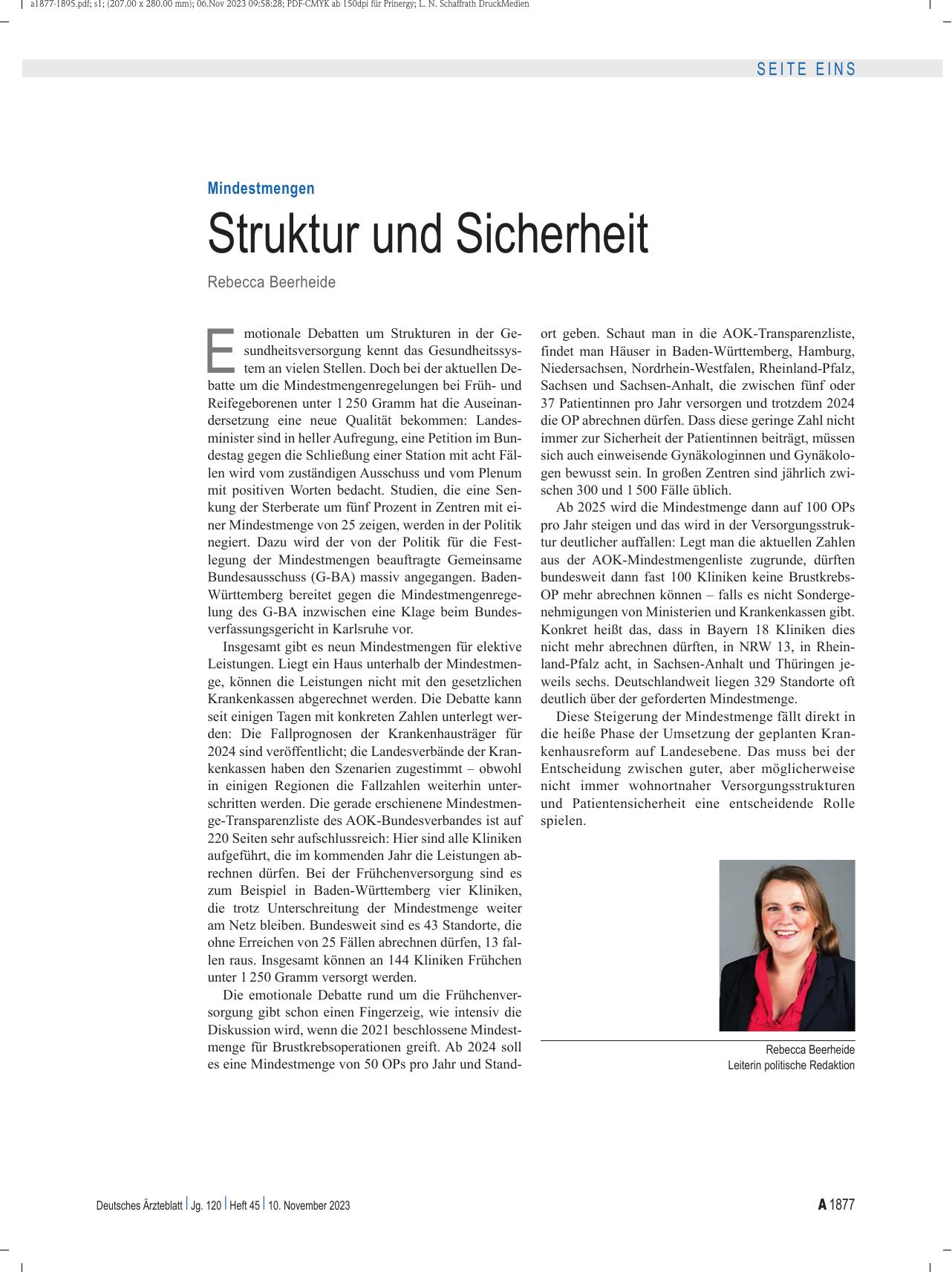 Vorschauseite 1: Mindestmengen: Struktur und Sicherheit