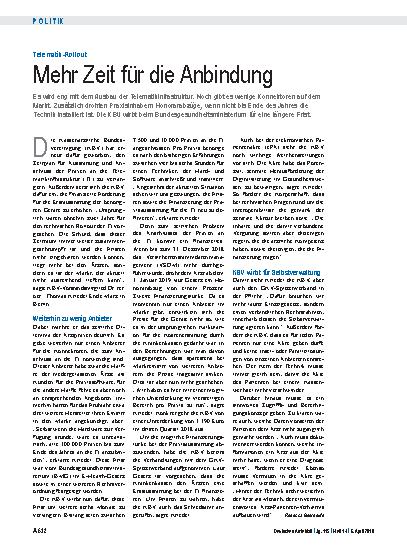 Vorschauseite 1: Telematik-Rollout: Mehr Zeit für die Anbindung