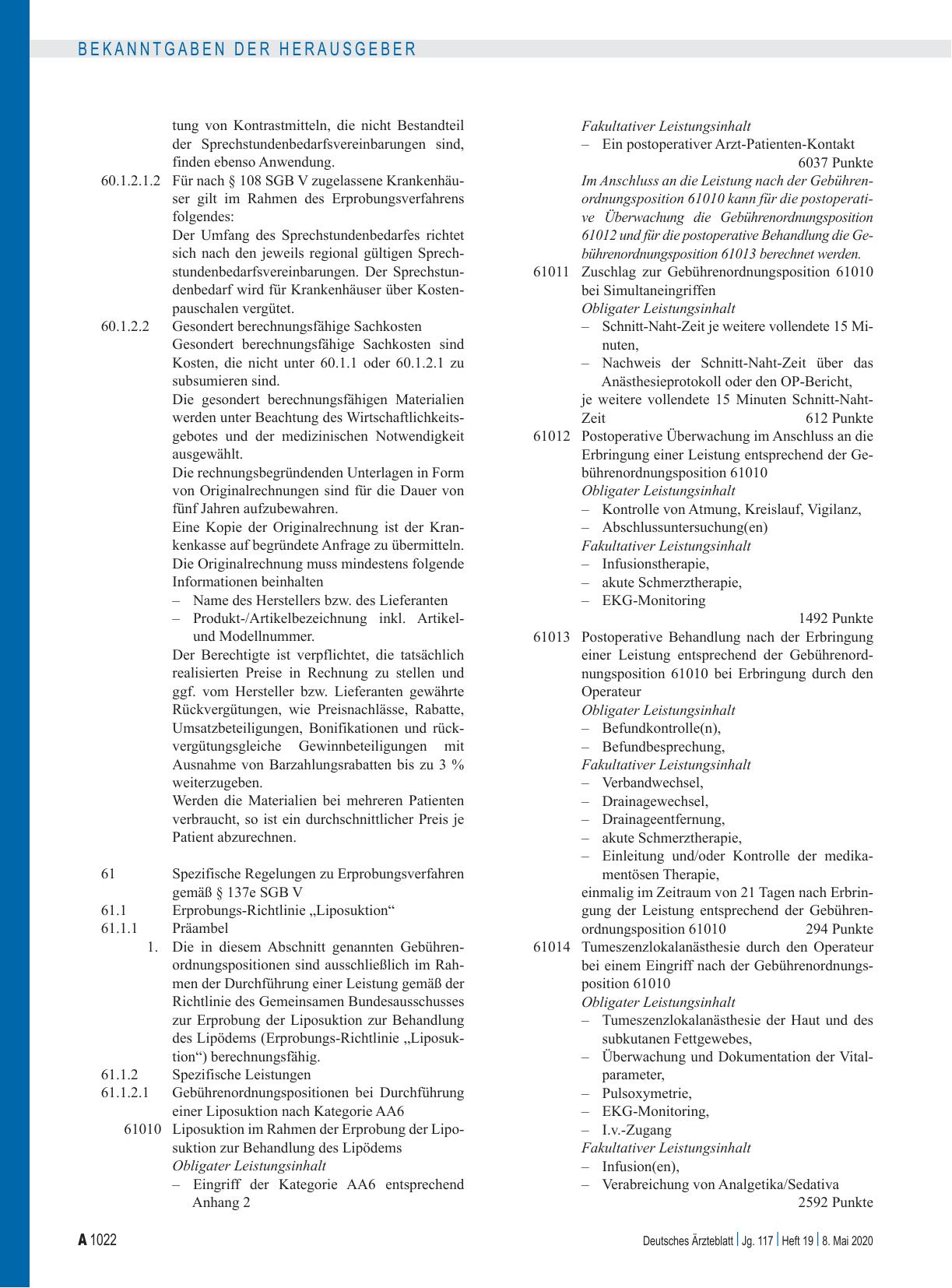 Vorschauseite 2: Beschluss des ergänzten Bewertungsausschusses nach § 87 Abs. 5a SGB V in seiner 44. Sitzung (schriftliche Beschlussfassung) zur Änderung des Einheitlichen Bewertungsmaßstabes (EBM)