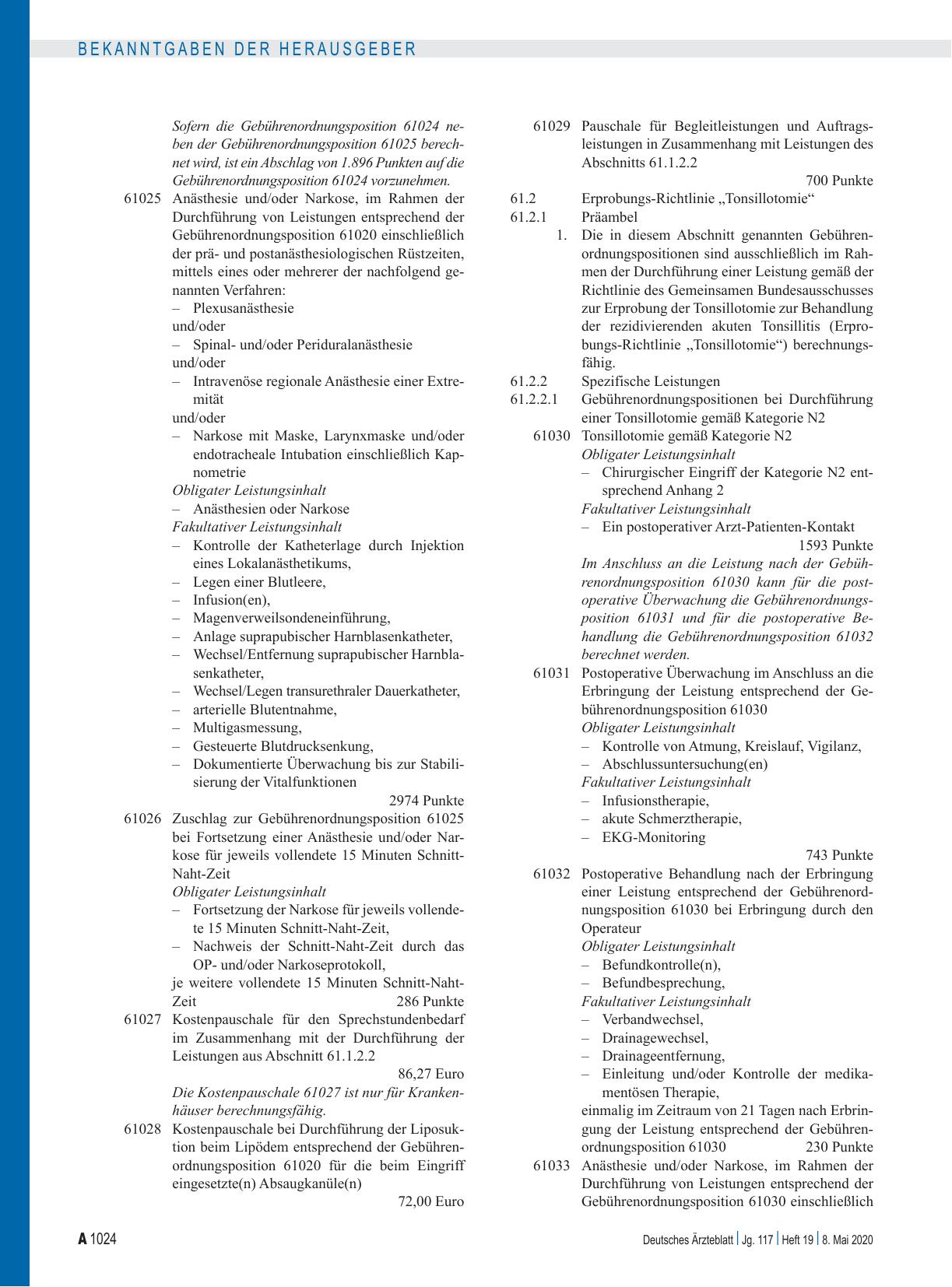Vorschauseite 4: Beschluss des ergänzten Bewertungsausschusses nach § 87 Abs. 5a SGB V in seiner 44. Sitzung (schriftliche Beschlussfassung) zur Änderung des Einheitlichen Bewertungsmaßstabes (EBM)