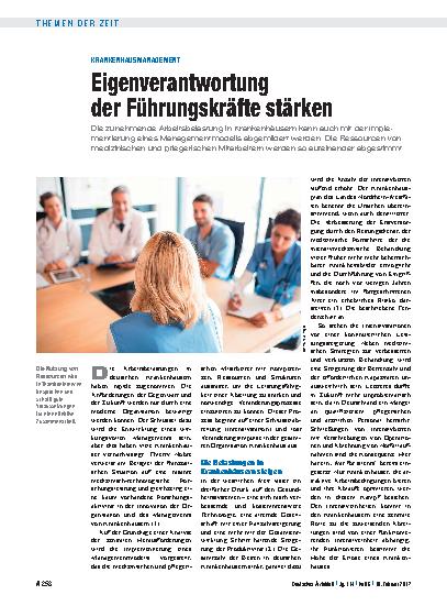 Vorschauseite 1: Krankenhausmanagement: Eigenverantwortung der Führungskräfte stärken
