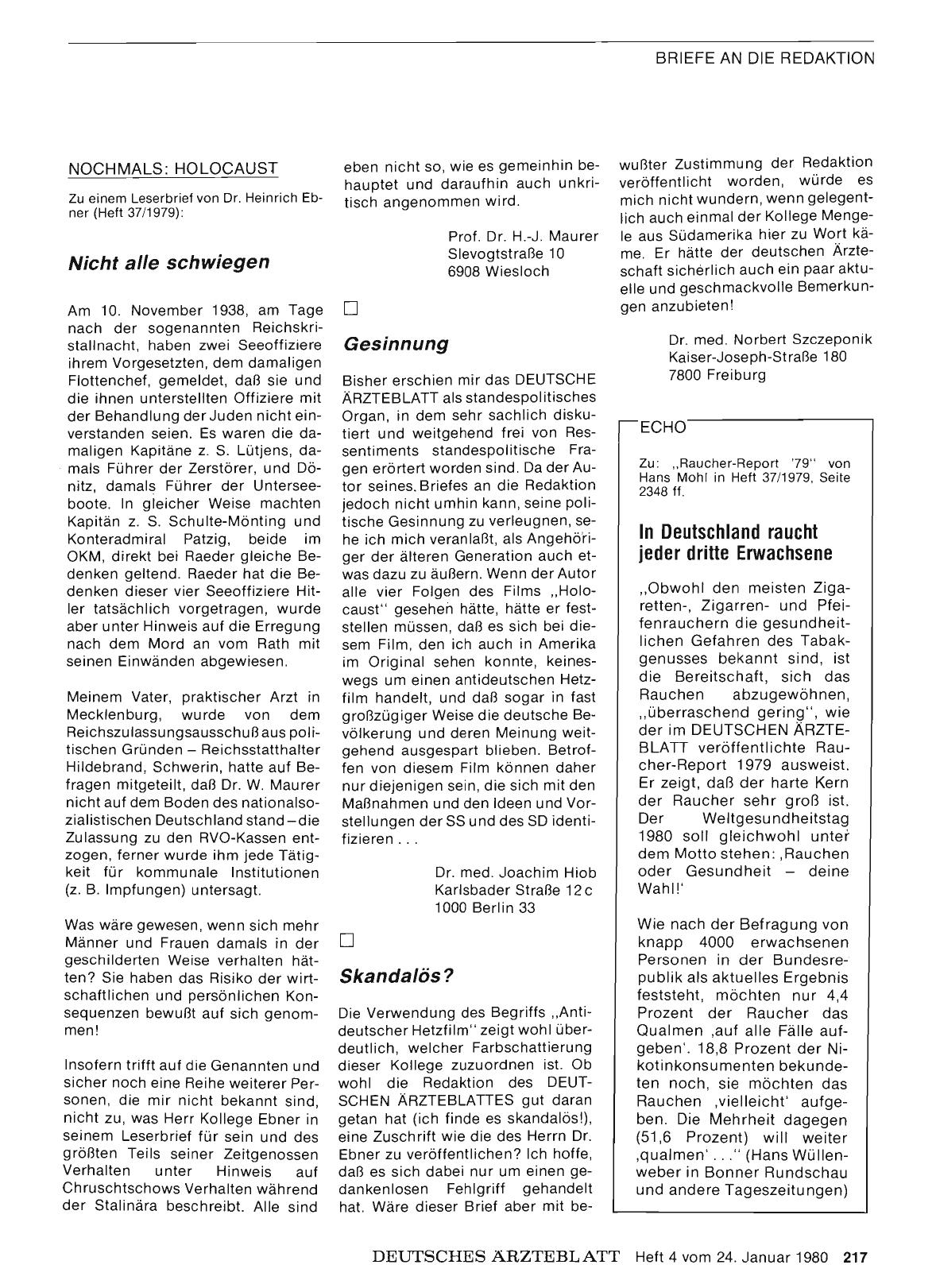 Vorschauseite 1: NOCHMALS: HOLOCAUST: Nicht alle schwiegen