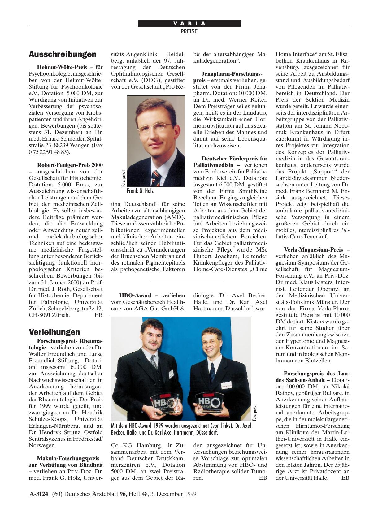 Vorschauseite 1: Verleihungen