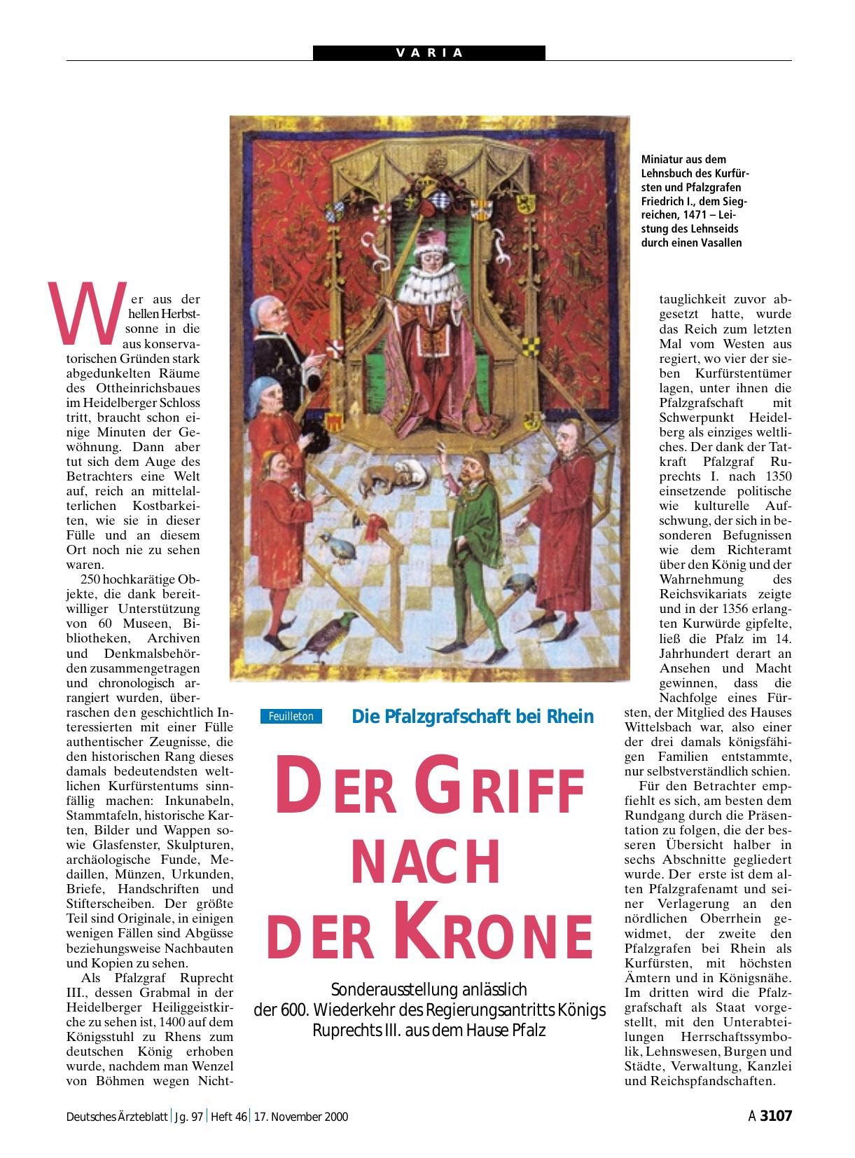 Vorschauseite 1: Die Pfalzgrafschaft bei Rhein: Der Griff nach der Krone