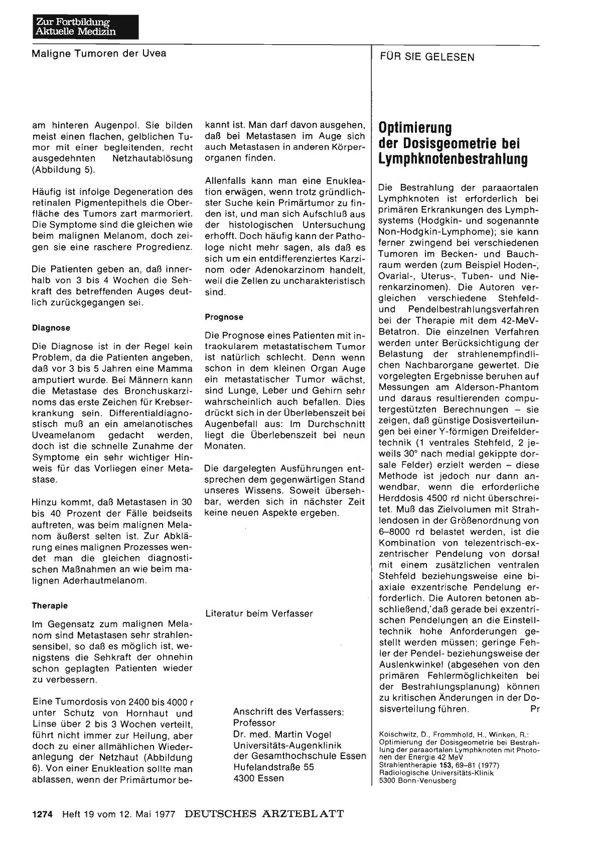 Vorschauseite 1: Optimierung der Dosisgeometrie bei Lymphknotenbestrahlung
