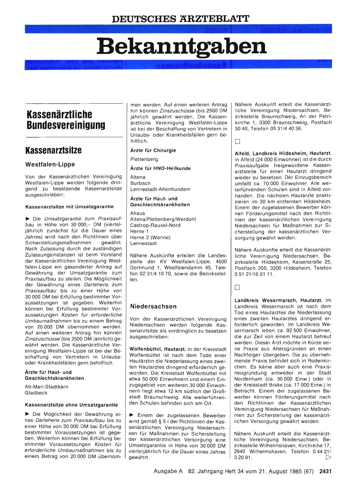 Vorschauseite 1: Kassenarztsitze