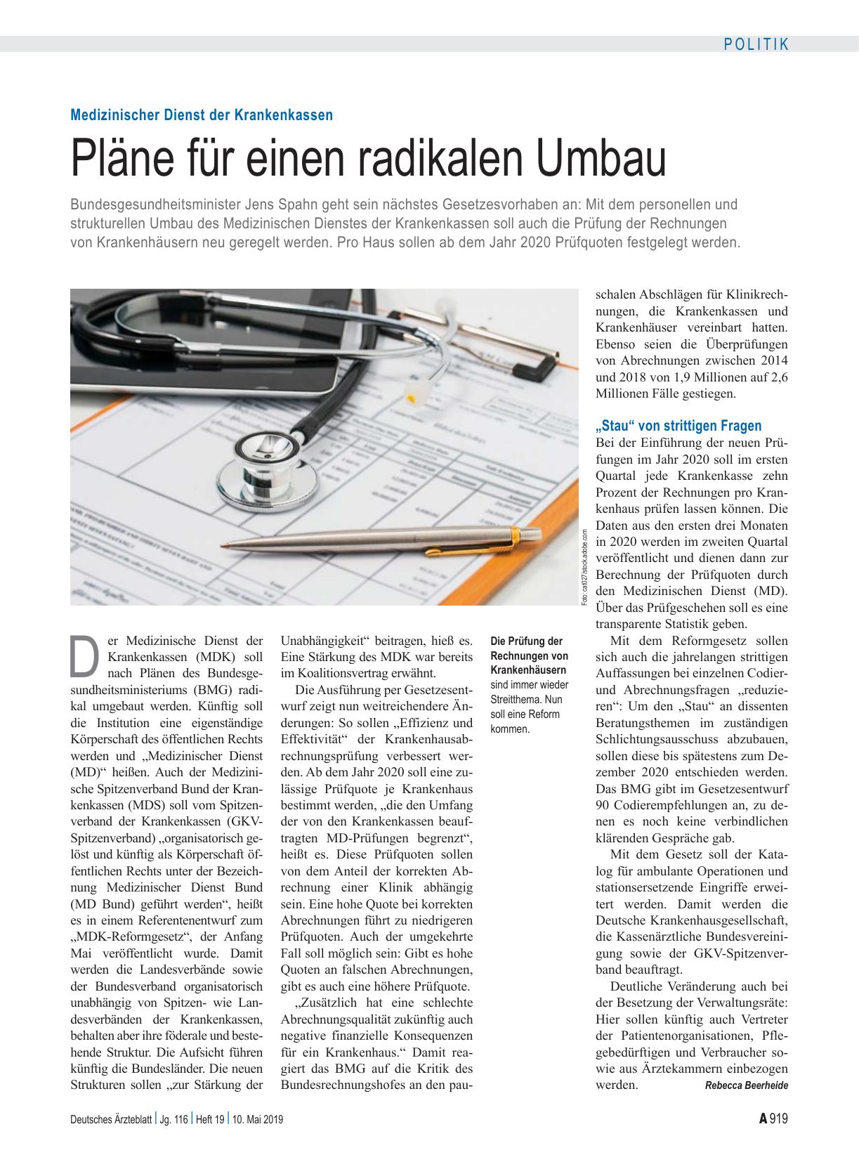 Vorschauseite 1: Medizinischer Dienst der Krankenversicherung: Pläne für einen radikalen Umbau