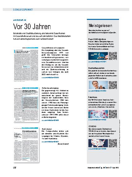 Vorschauseite 1: aerzteblatt.de: Vor 30 Jahren