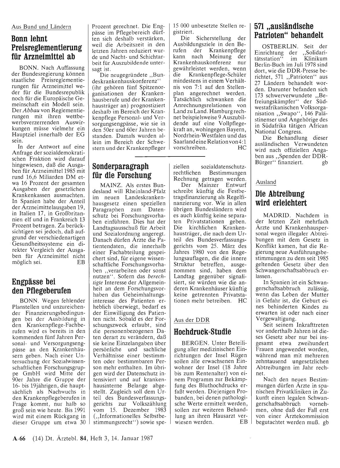 Vorschauseite 1: Die Abtreibung wird erleichtert