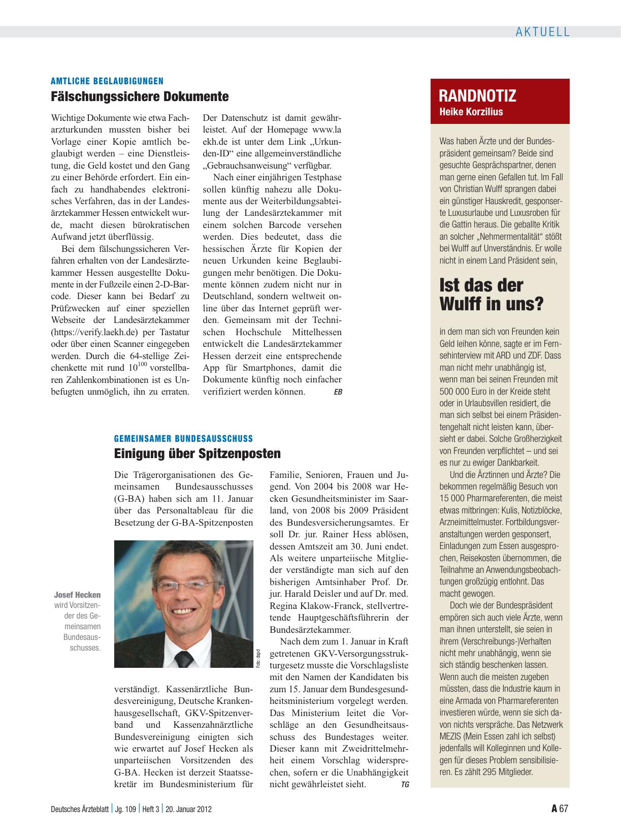 Vorschauseite 1: Randnotiz: Ist das der Wulff in uns?