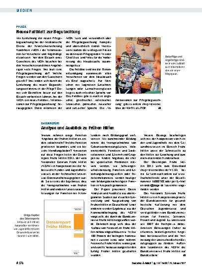Vorschauseite 1: Pflege: Neues Faltblatt zur Begutachtung