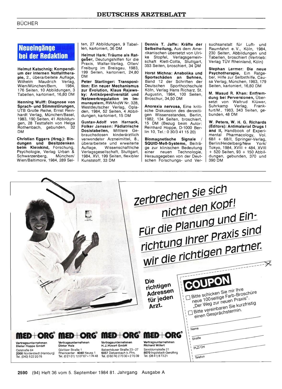 Vorschauseite 1: Neueingänge bei der Redaktion