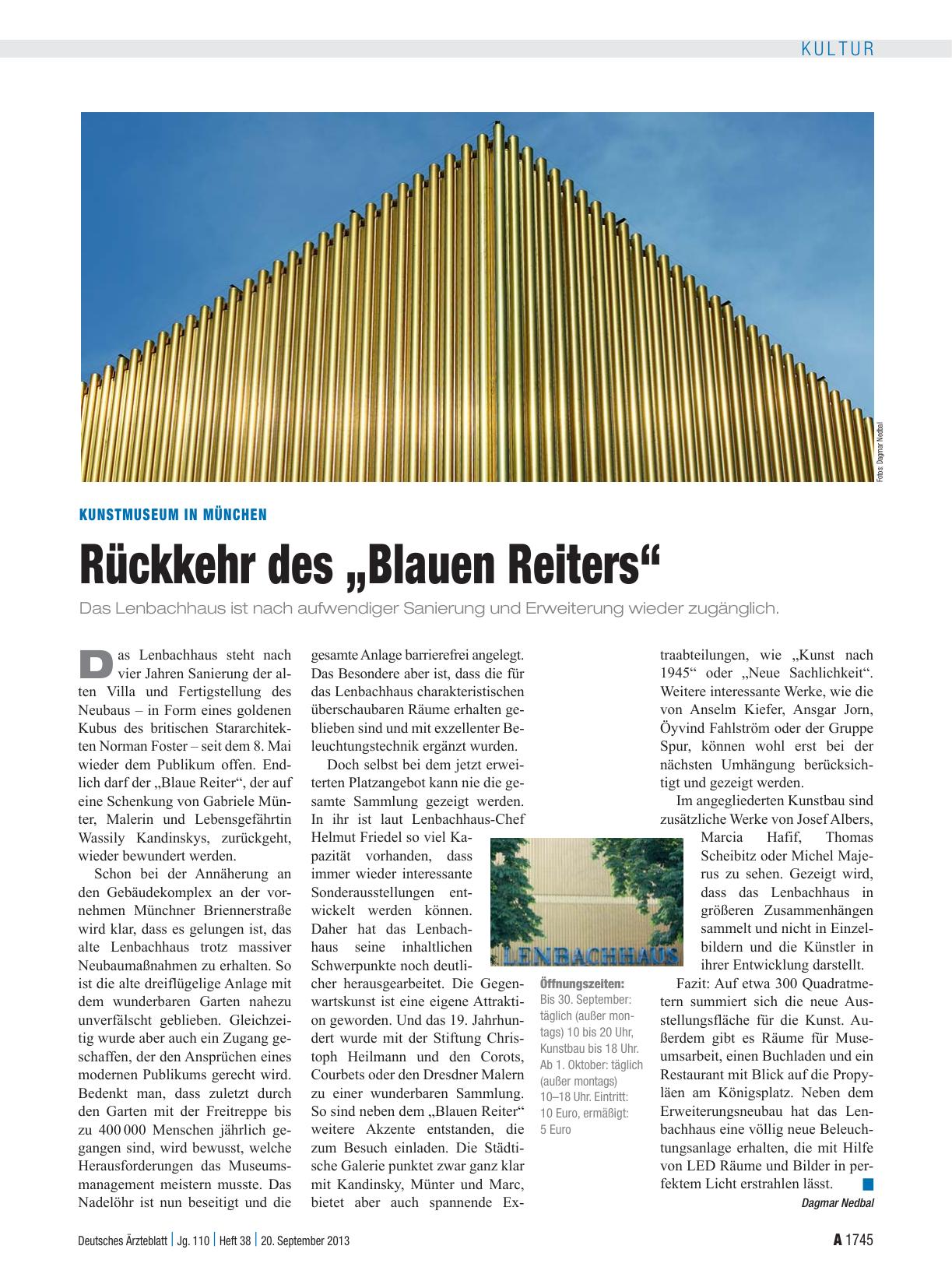 Vorschauseite 1: Kunstmuseum in München: Rückkehr des „Blauen Reiters“