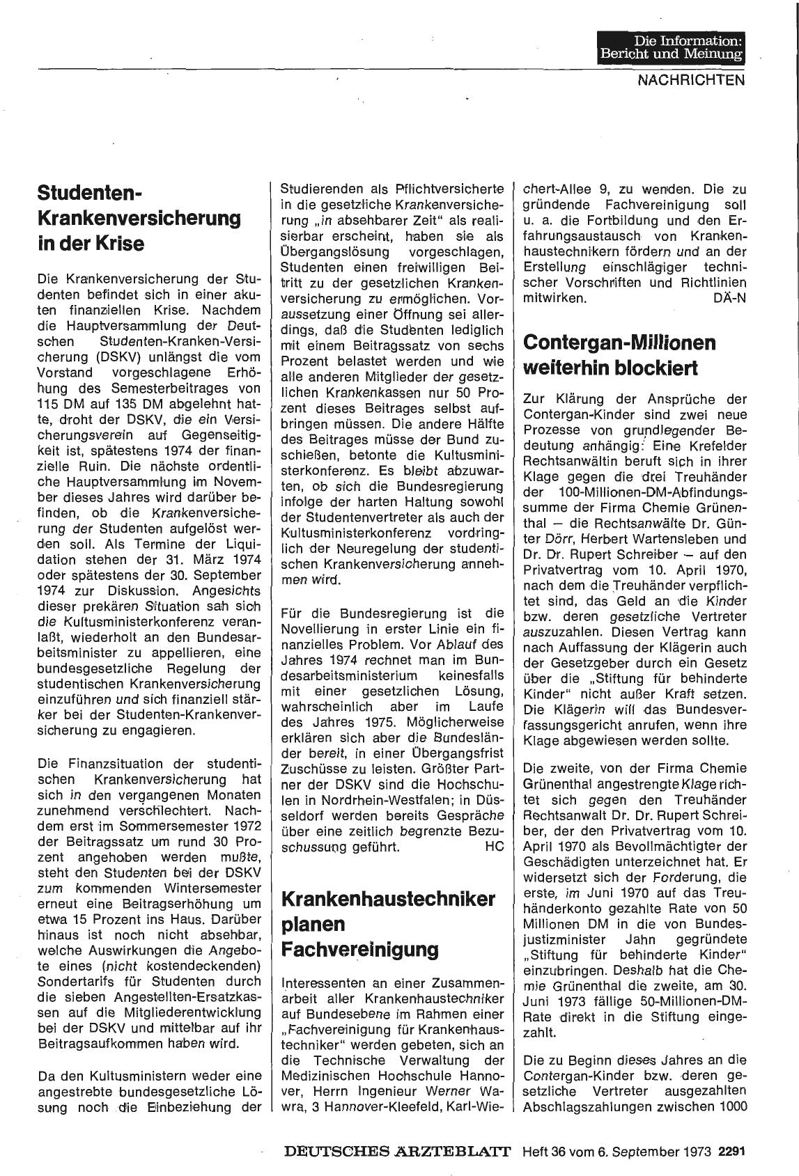 Vorschauseite 1: Contergan-Millionen weiterhin blockiert