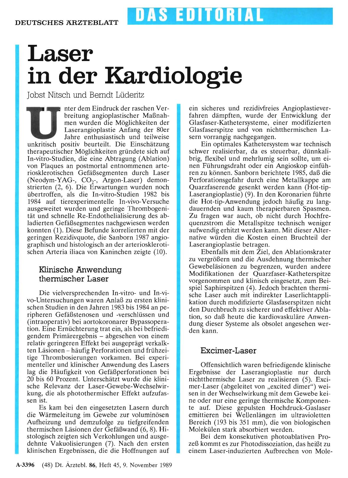 Vorschauseite 1: Laser in der Kardiologie