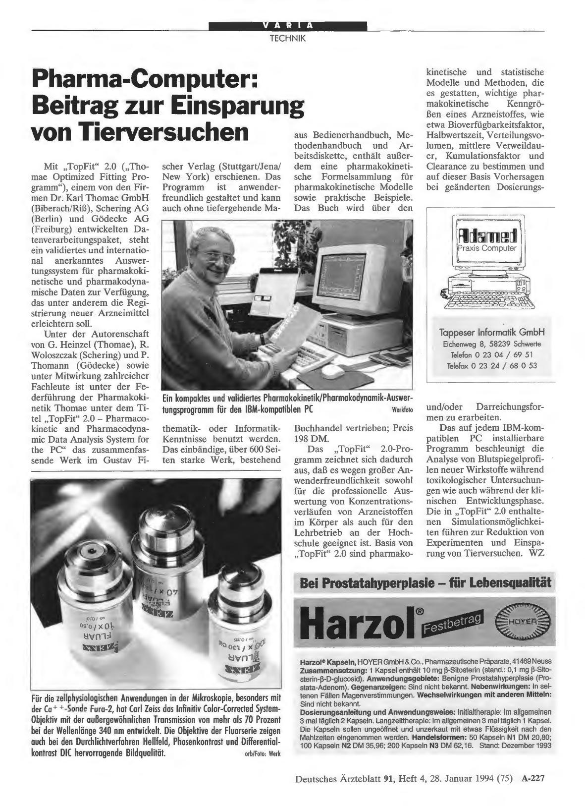 Vorschauseite 1: Pharma-Computer: Beitrag zur Einsparungv on Tierversuchen
