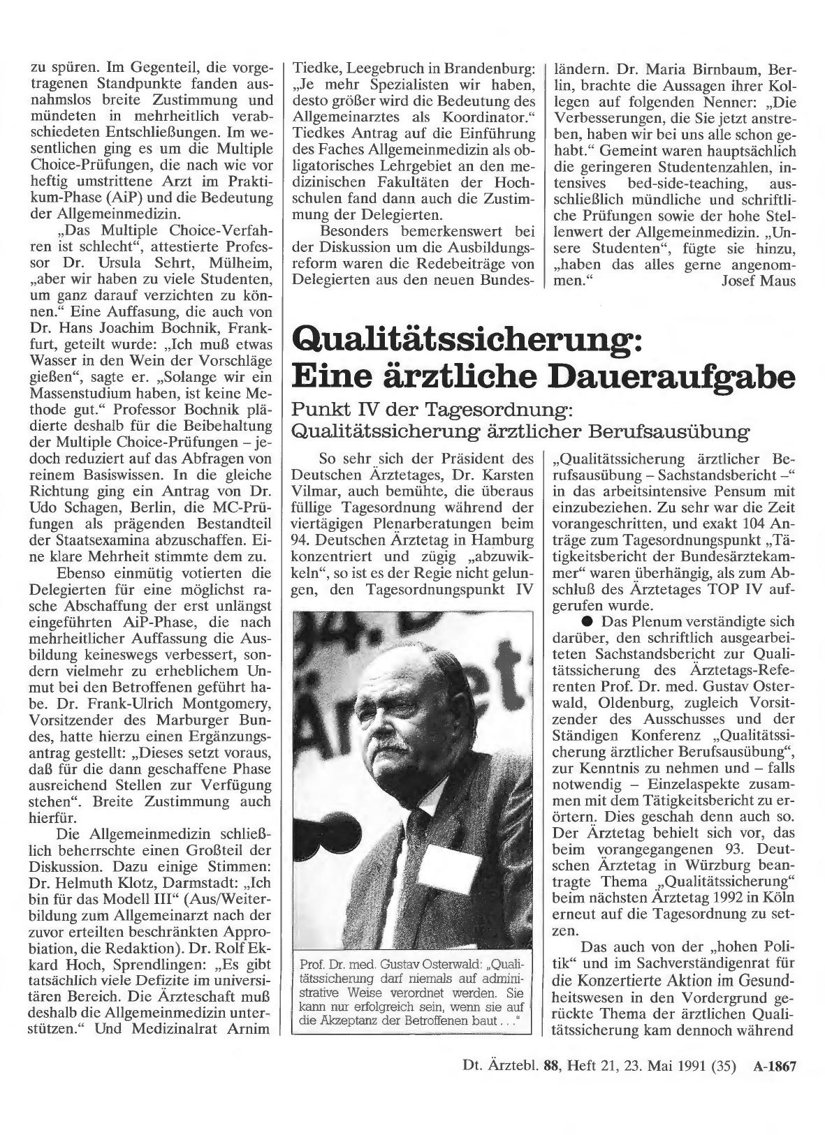 Vorschauseite 1: Qualitätssicherung: Eine ärztliche Daueraufgabe