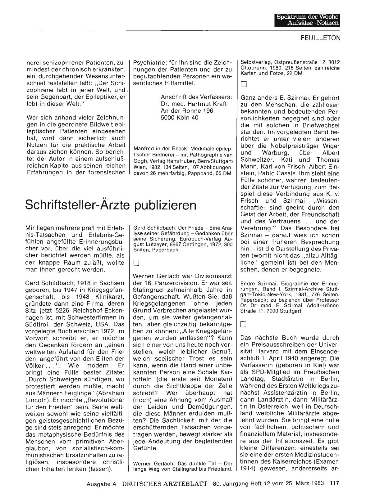 Vorschauseite 1: Schriftsteller-Ärzte publizieren