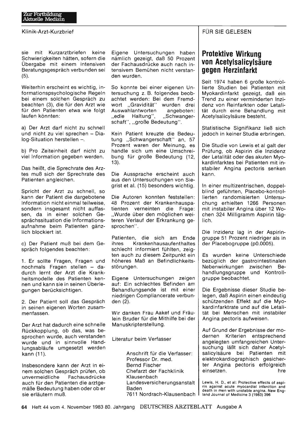 Vorschauseite 1: Protektive Wirkung von Acetylsalicylsäure gegen Herzinfarkt