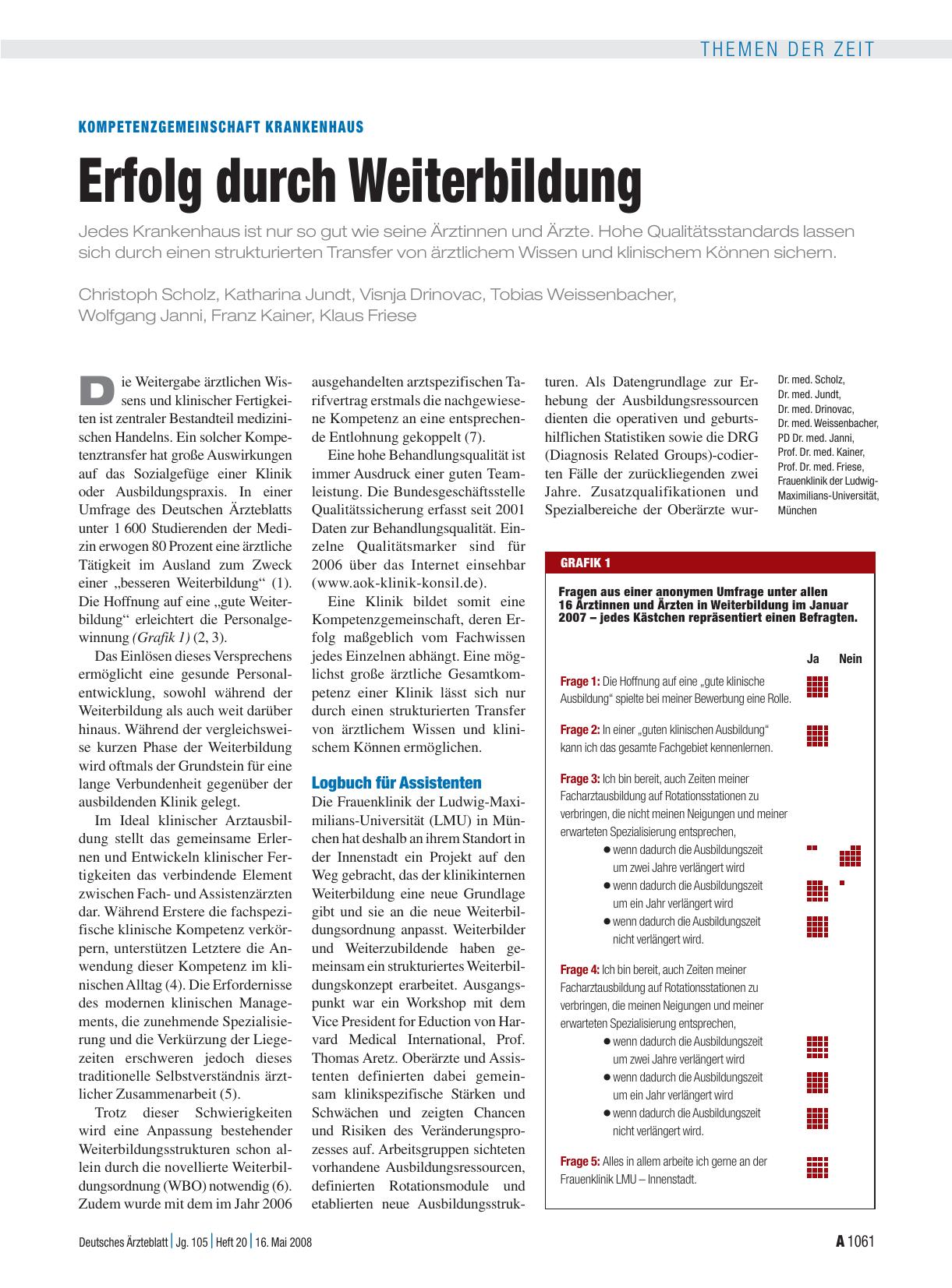 Vorschauseite 1: Kompetenzgemeinschaft Krankenhaus: Erfolg durch Weiterbildung