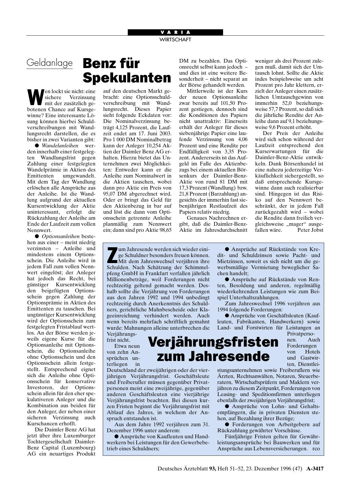 Vorschauseite 1: Verjährungsfristen zum Jahresende