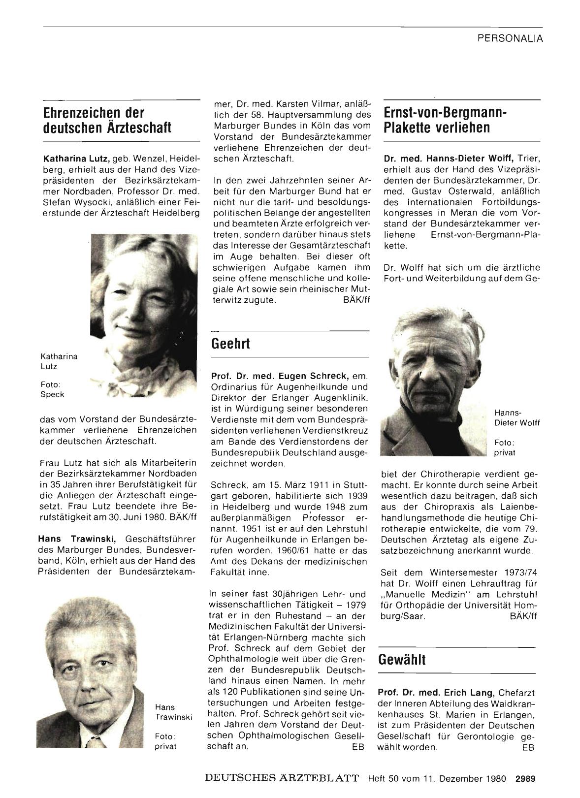 Vorschauseite 1: Ehrenzeichen der deutschen Ärzteschaft